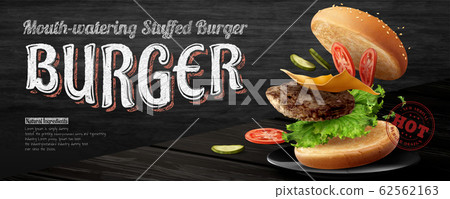 Delicious hamburger banner ads 62562163