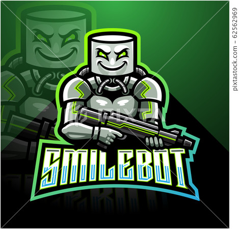 Smile robot esport mascot logo design 62562969