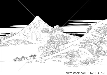葛飾北齋圖像Koshu Inume Pass Line 2 葛飾北齋圖像Koshu Inume Pass Line 2 62563152