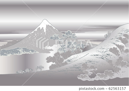 葛飾北齋圖像Koshu Inume Pass銀 62563157