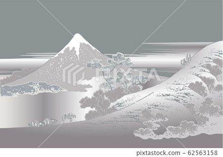 葛飾北齋圖像Koshu Inume Pass銀2 62563158