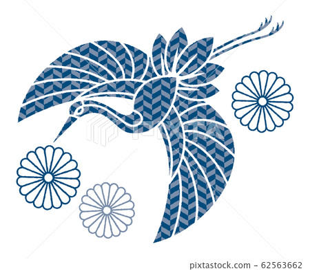 飛鶴剪紙風格背景素材矢量圖 62563662