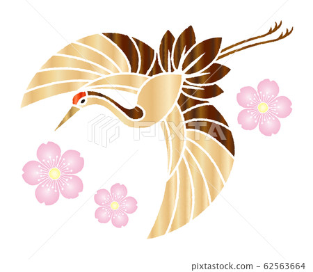 飛鶴剪紙風格背景素材矢量圖 62563664