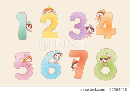 Cartoon numbers for kids-插圖素材 [62564428] - PIXTA圖庫