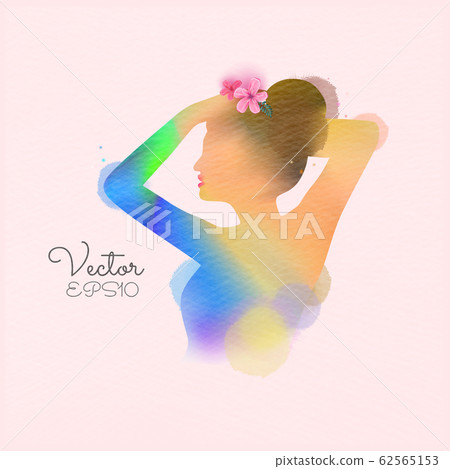 Illustration of woman beauty salon silhouette plus-插圖素材 