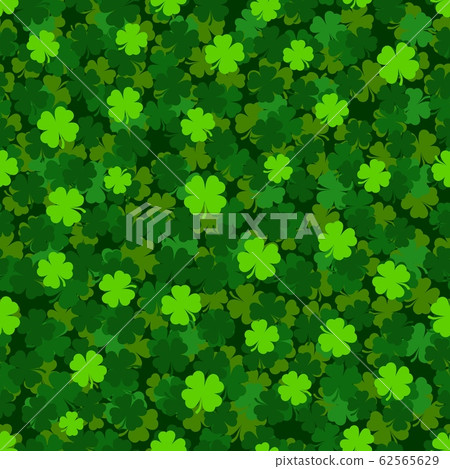 Seamless pattern green clover leaf decorative on a dark green background 62565629