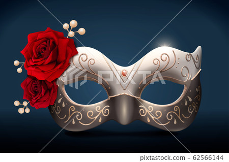 Isolated silver masquerade mask 62566144