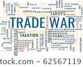 Concept in the form of a cloud of words associated with the Trade War 62567119