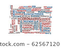 Concept in the form of a cloud of words associated with the Coronavirus 62567120