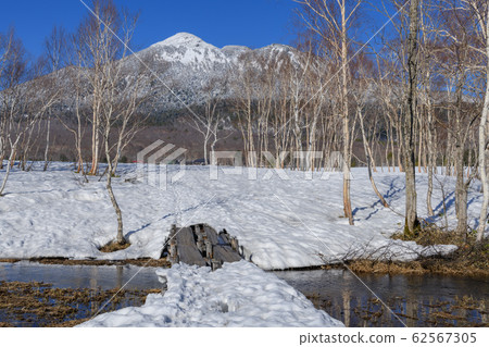 Hiuchigatake in spring as seen from Ozegahara Hiuchigatake in spring as seen from Ozegahara 62567305