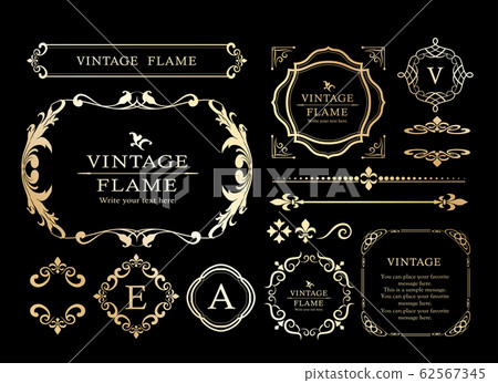 Wedding Frame Design Vintage Antique Retro Royal Premium Frame Set Wedding Frame Design Vintage Antique Retro Royal Premium Frame Set 62567345