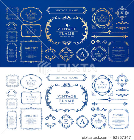 Wedding Frame Design Vintage Antique Retro Royal Premium Frame Set Wedding Frame Design Vintage Antique Retro Royal Premium Frame Set 62567347