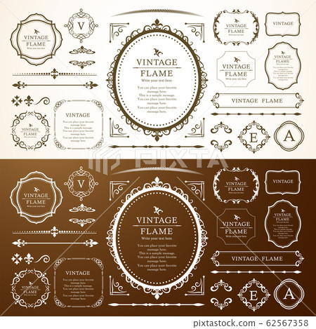 Wedding Frame Design Vintage Antique Retro Royal Premium Frame Set Wedding Frame Design Vintage Antique Retro Royal Premium Frame Set 62567358