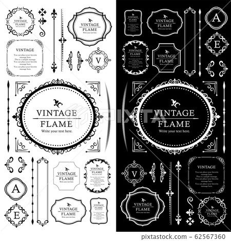 Wedding Frame Design Vintage Antique Retro Royal Premium Frame Set Wedding Frame Design Vintage Antique Retro Royal Premium Frame Set 62567360