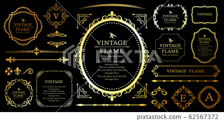 Wedding Frame Design Vintage Antique Retro Royal Premium Frame Set Wedding Frame Design Vintage Antique Retro Royal Premium Frame Set 62567372