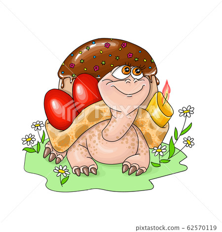 vector illustration Heppy Easter,easter turtle carries red eggs and a candle vector illustration Heppy Easter,easter turtle carries red eggs and a candle 62570119