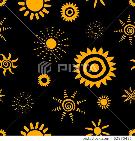 Sun Cultural Pattern Pattern with hand drawn sun symbol stylized in... - Stock Illustration ...