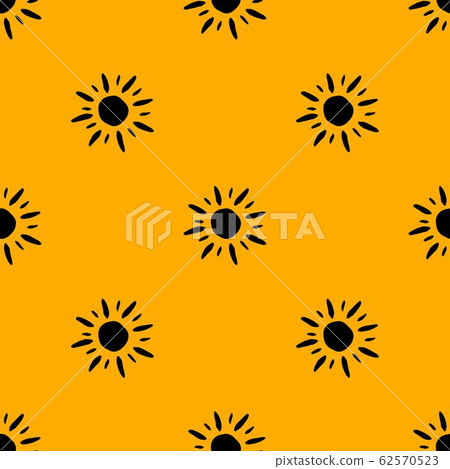 Yellow seamless pattern with hand drawn tribal sign of sun. Great for fabric, scrapbooking and Yellow seamless pattern with hand drawn tribal sign of sun. Great for fabric, scrapbooking and 62570523