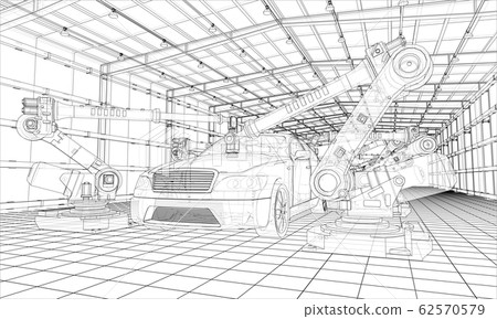 Assembly of motor vehicle. Vector - Stock Illustration [62570579] - PIXTA
