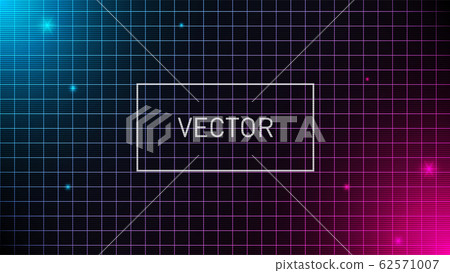 Square grid background with pink and blue glows. VHS effect. Design for banner. Eps 10 Square grid background with pink and blue glows. VHS effect. Design for banner. Eps 10 62571007