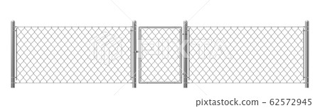 Chain-link fencing with wicket realistic 62572945