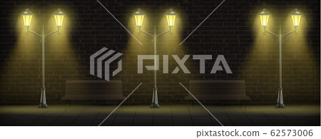 Streetlights lighting on brick wall background 62573006