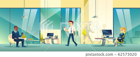 Modern reception area interior in business office. Modern reception area interior in business office. 62573020