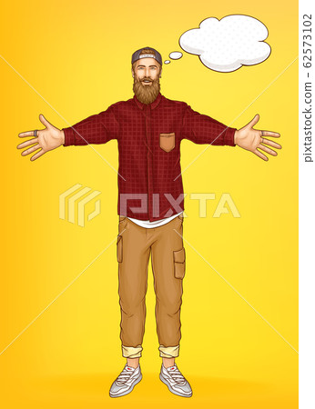 Promo banner template with hipster man Promo banner template with hipster man 62573102