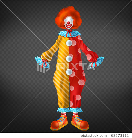Funny clown costume with red wig 62573111