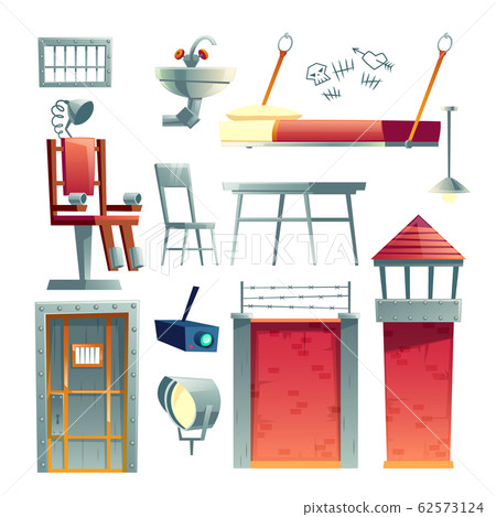 Prison cell, jail building elements set Prison cell, jail building elements set 62573124