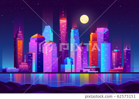 Night city futuristic landscape background Night city futuristic landscape background 62573151