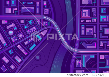 Bridge on city map flat background 62573210