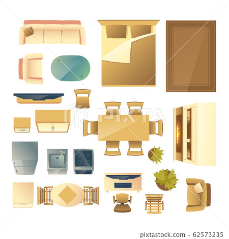 Home furniture and appliances cartoon set Home furniture and appliances cartoon set 62573235