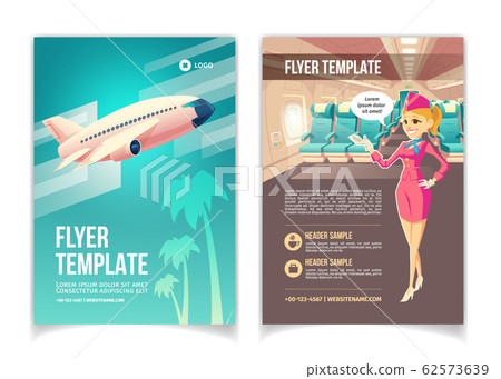 Air travel service cartoon promo brochure Air travel service cartoon promo brochure 62573639