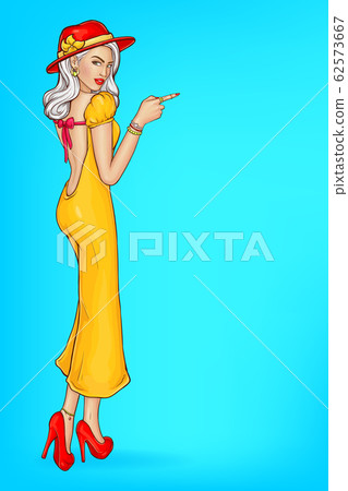 glamour girl with freckles points direction 62573667