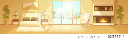 interior of hotel bedroom, winter resort interior of hotel bedroom, winter resort 62573741