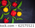 Fresh paprika on the wooden background 62575521