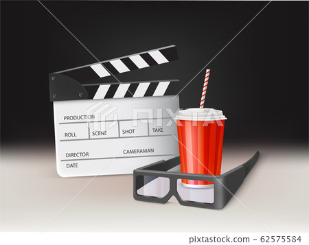 Movie in cinema 3d realistic concept Movie in cinema 3d realistic concept 62575584