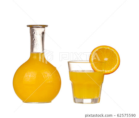 Orange juice on white background Orange juice on white background 62575590