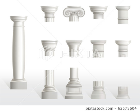 Parts of ancient column, base, shaft and capital Parts of ancient column, base, shaft and capital 62575604