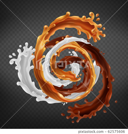 Splash of caramel, chocolate and milk swirl mix Splash of caramel, chocolate and milk swirl mix 62575606