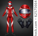 Racing driver suit elements realistic set 62575664