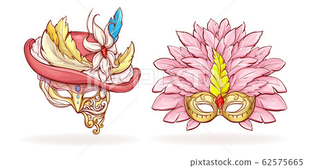 Luxurious Mardi Gras face masks cartoon 62575665