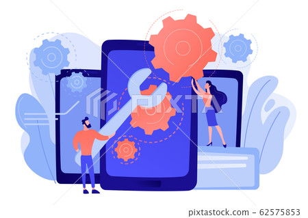 Smartphone repair concept vector illustration. Smartphone repair concept vector illustration. 62575853