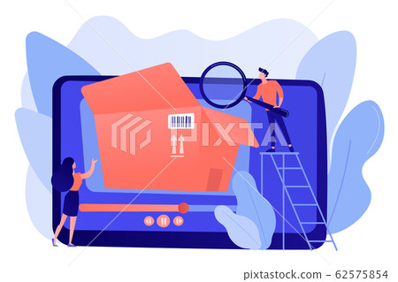 Unboxing video concept vector illustration. 62575854