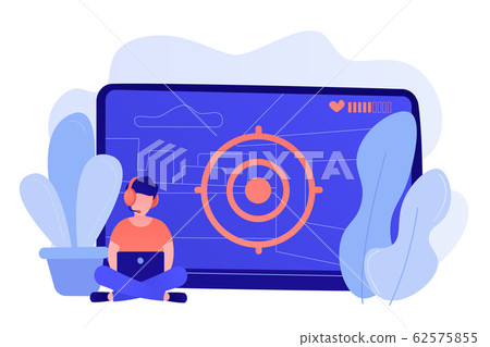 Video game walkthrough concept vector illustration. 62575855