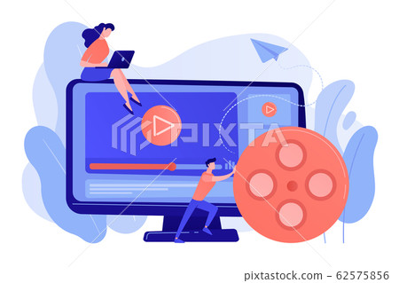 Video content marketing concept vector illustration. 62575856
