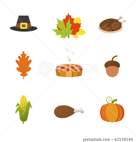 Thanksgiving day icon set - Stock Illustration [62576549] - PIXTA