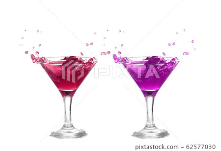 collage Red and purple cocktail with splash collage Red and purple cocktail with splash 62577030