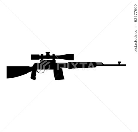Sniper rifle icon black color vector illustration -插圖素材 [62577660 ...